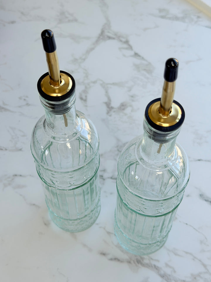 Olie/eddikesæt m guld top 2 stk. 500ml