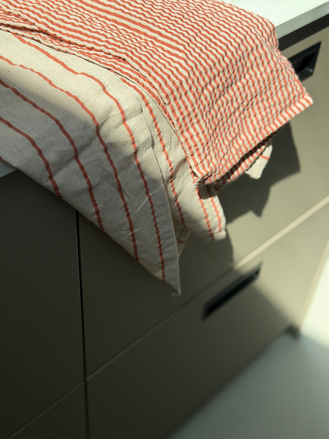 Viskestykke CORFITZ Strib Beige/Rust 2-pak (50x70cm)