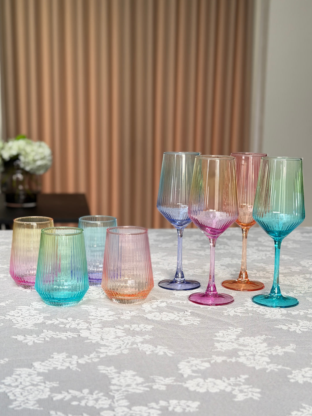 4 stk. Vandglas Tofarvet (400ml)
