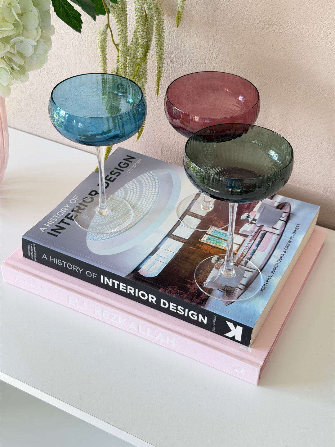 Cocktailglas AILEEN  Grøn m. Transparent Stem