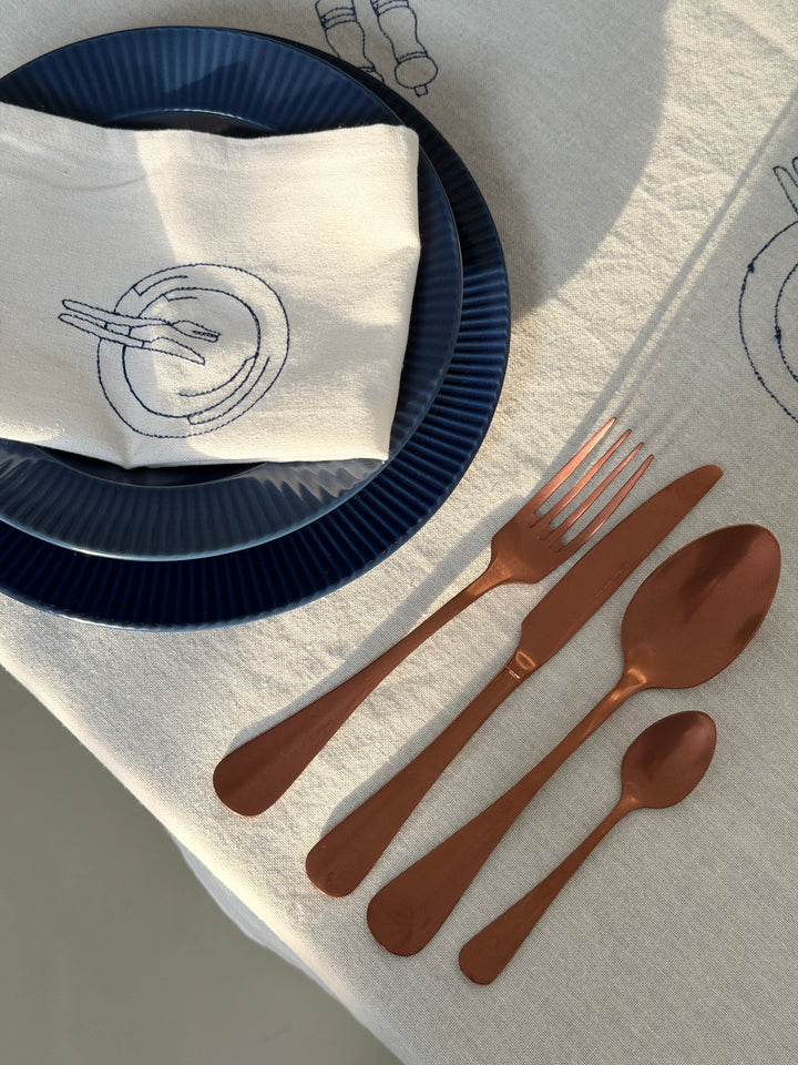 Stofserviet m. Tallerken Broderi (40x40cm)