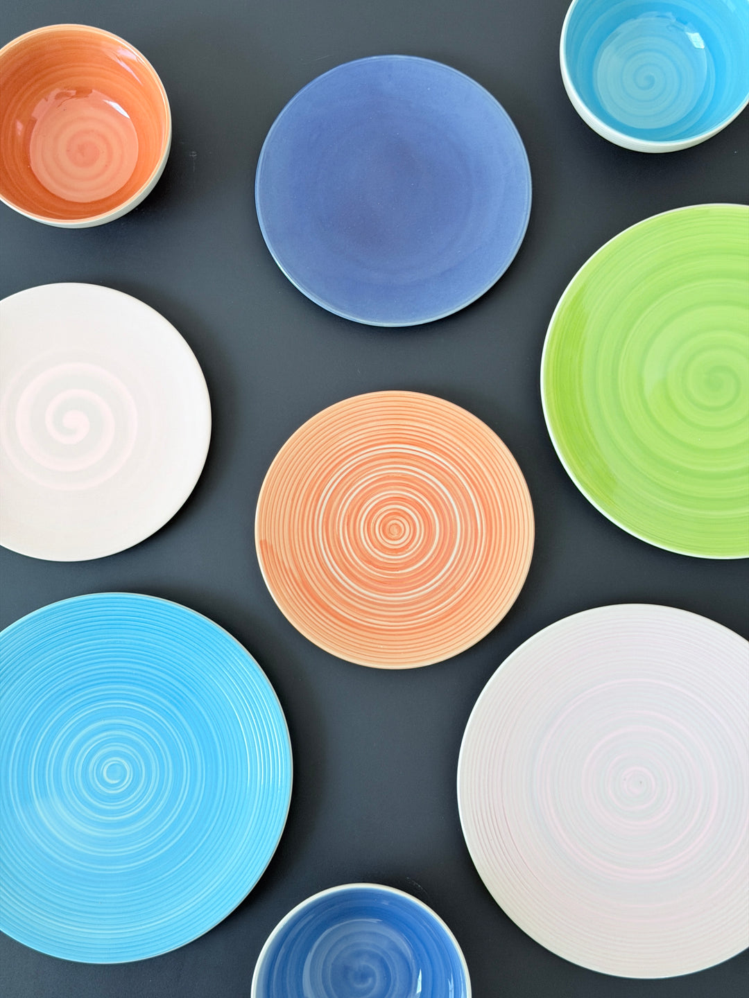 6 stk. Middagstallerkener i Blå Swirl (Ø28cm)