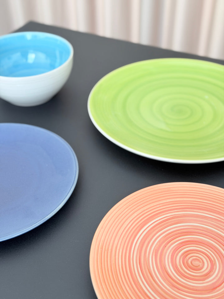 6 stk. Middagstallerkener i Blå Swirl (Ø28cm)