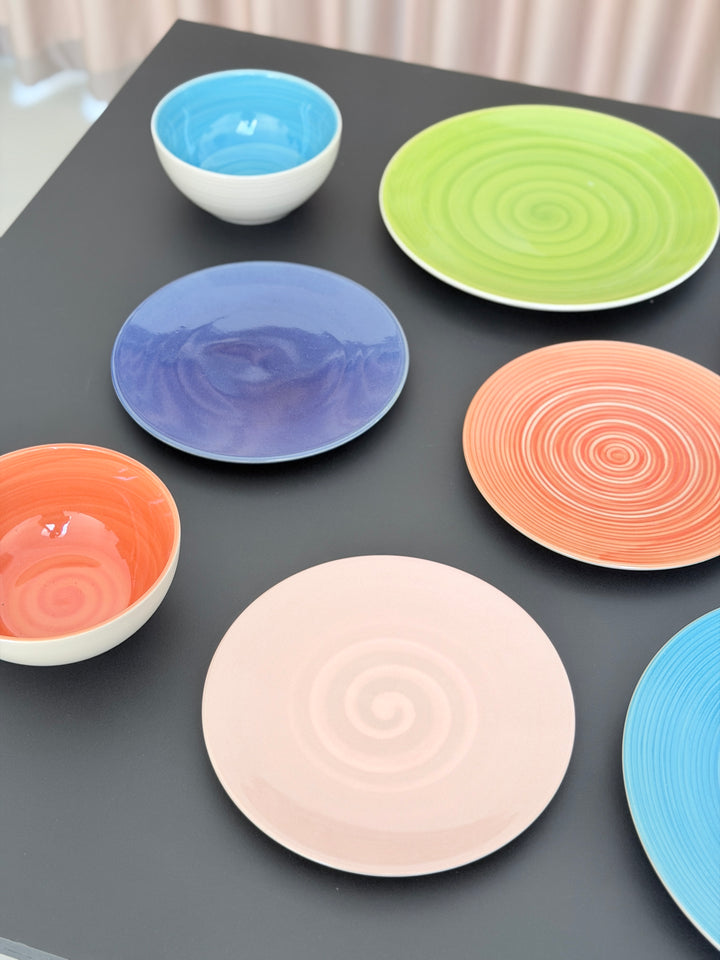 6 stk. Middagstallerkener i Blå Swirl (Ø28cm)