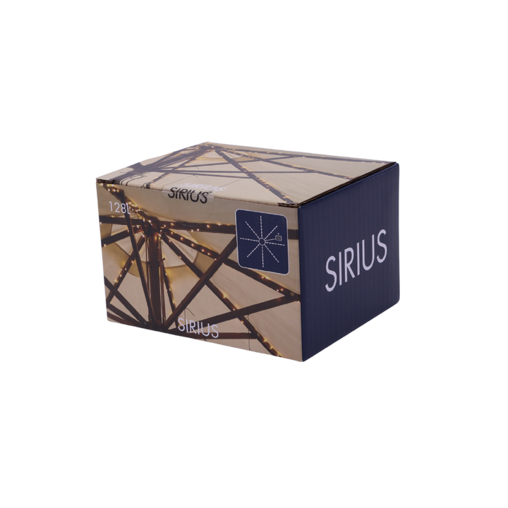 Parasollyskæde Knirke Solar Sirius m. 128 Lys  8x2m+2m Sølv