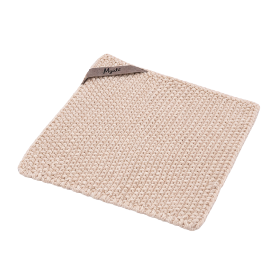 2 stk. Ib Laursen Grydelapper Mynte Strik i Latte (22x22cm)