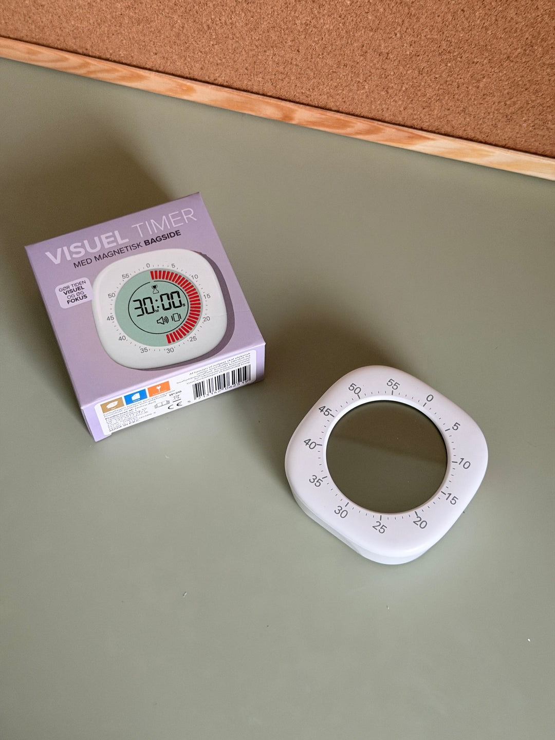 Visuel Timer m. Magnetisk Bagside