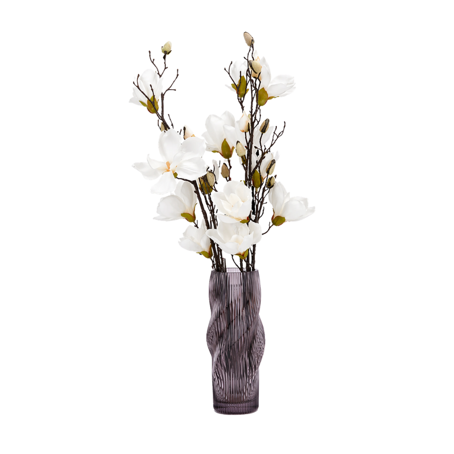 3 stk. Magnolia Blomster i Hvid (100cm)