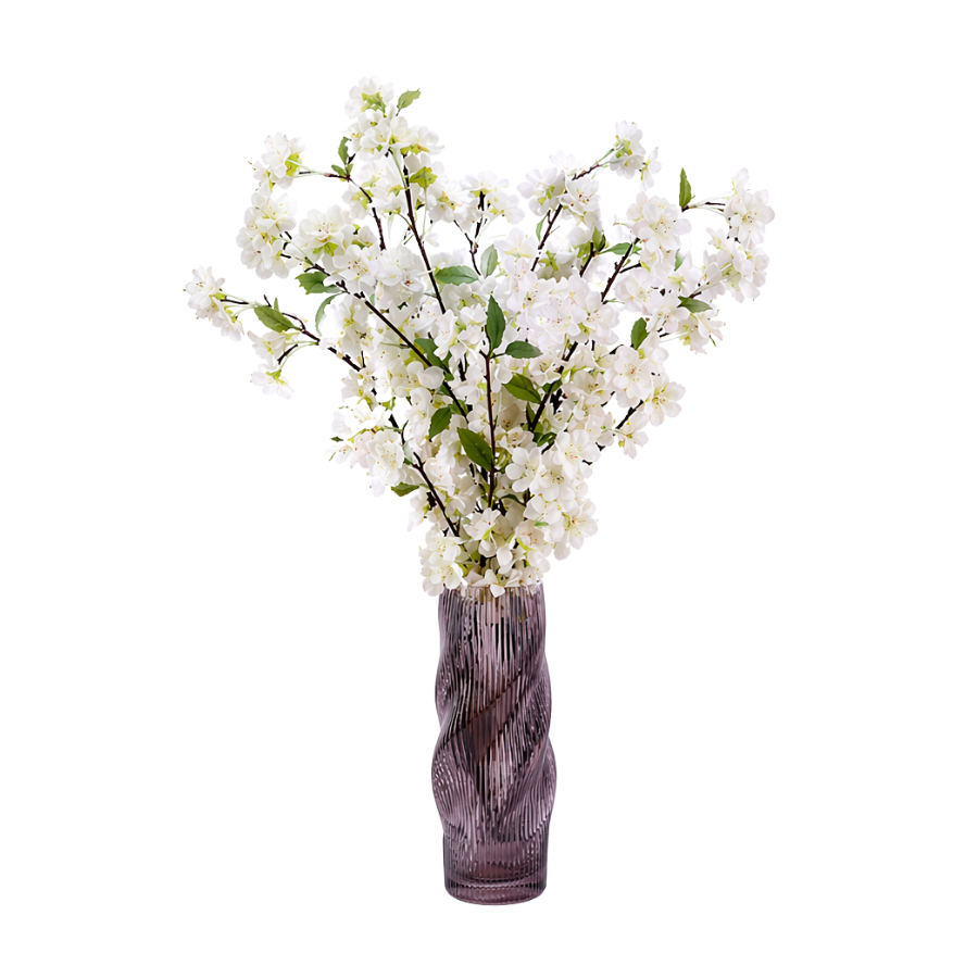 Evighedsbuket Ferskenblomst i Hvid (105cm)