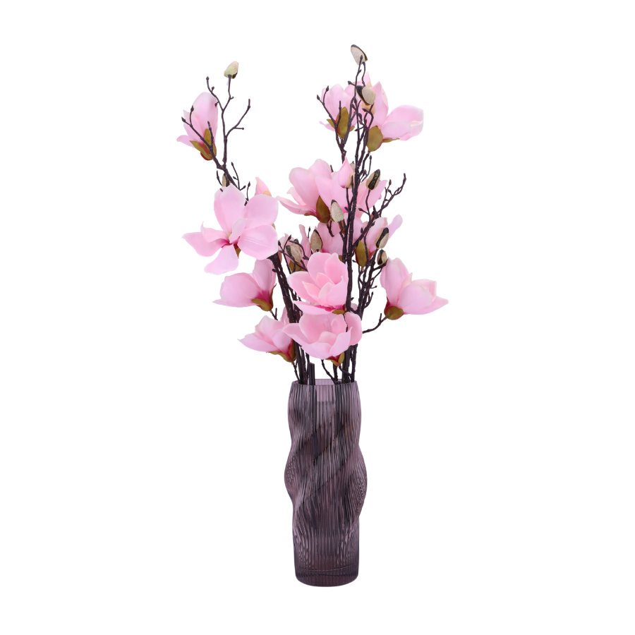 3 stk. Magnolia Blomster i Lyserød (H100cm)
