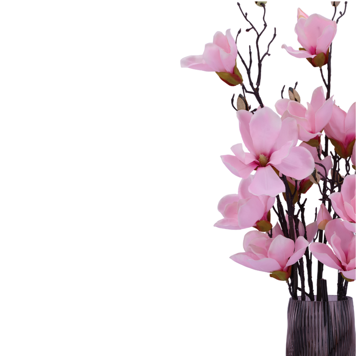 3 stk. Magnolia Blomster i Lyserød (H100cm)