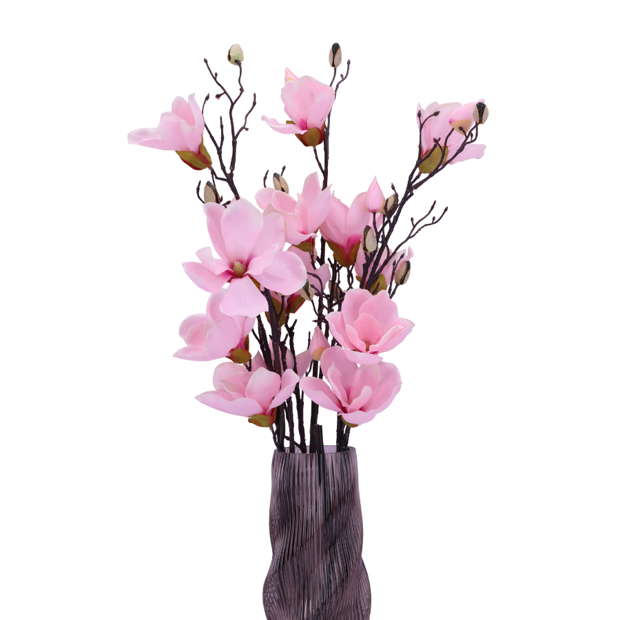 3 stk. Magnolia Blomster i Lyserød (H100cm)