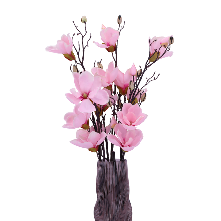 3 stk. Magnolia Blomster i Lyserød (H100cm)