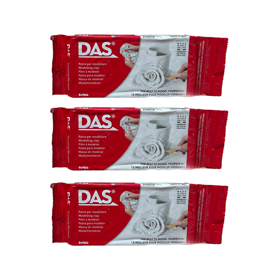 3 stk. Selvhærdende Ler Hvid 500g