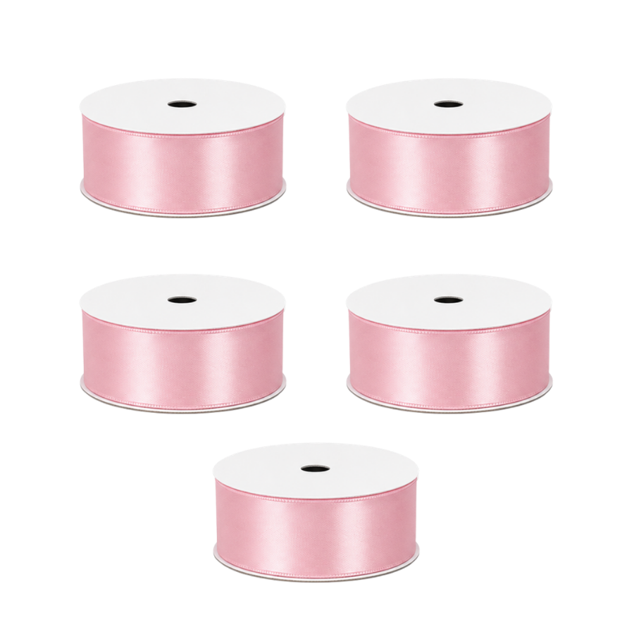 5 stk. Satinbånd i Pink (9m)
