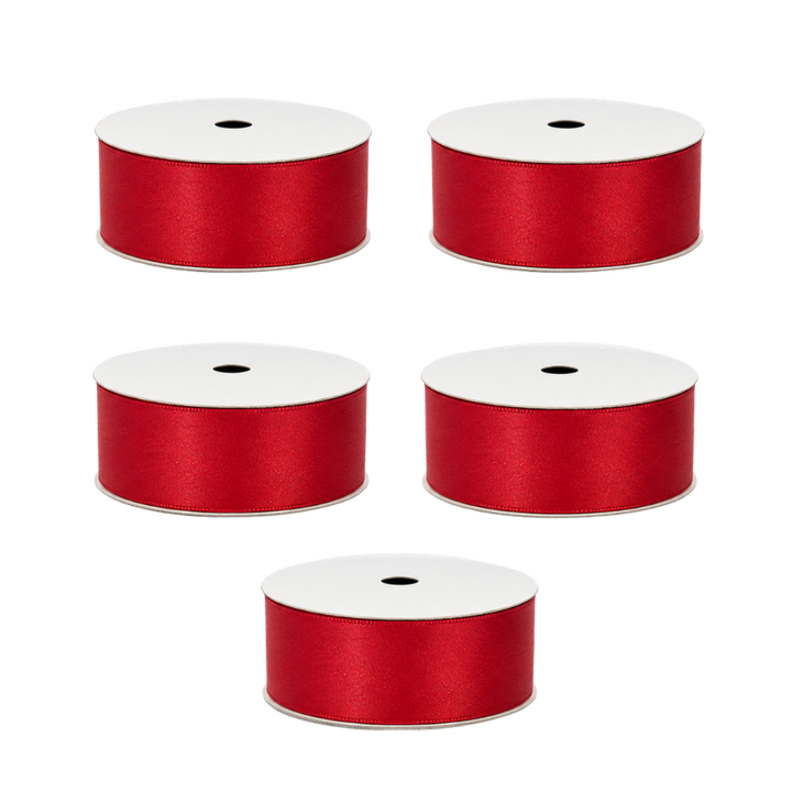 5 stk. Satinbånd i Red (9m)