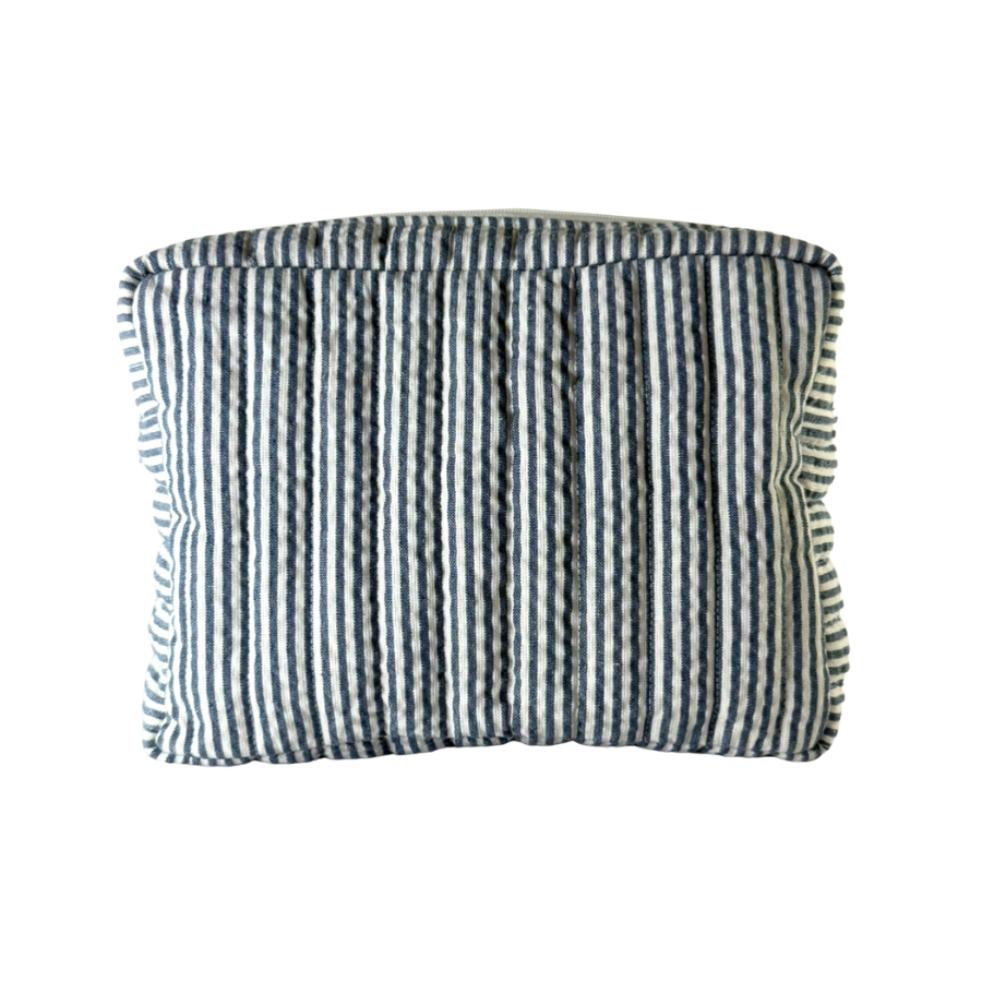 Toilettasker m Beige og Grå Stribe EASON  ( 27x10x20cm) Stor