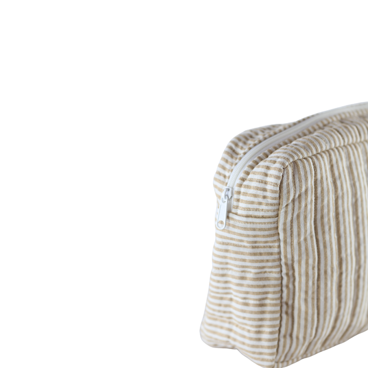 Toilettasker m Beige og Brun Stribe EASON  ( 27x10x20cm) Stor