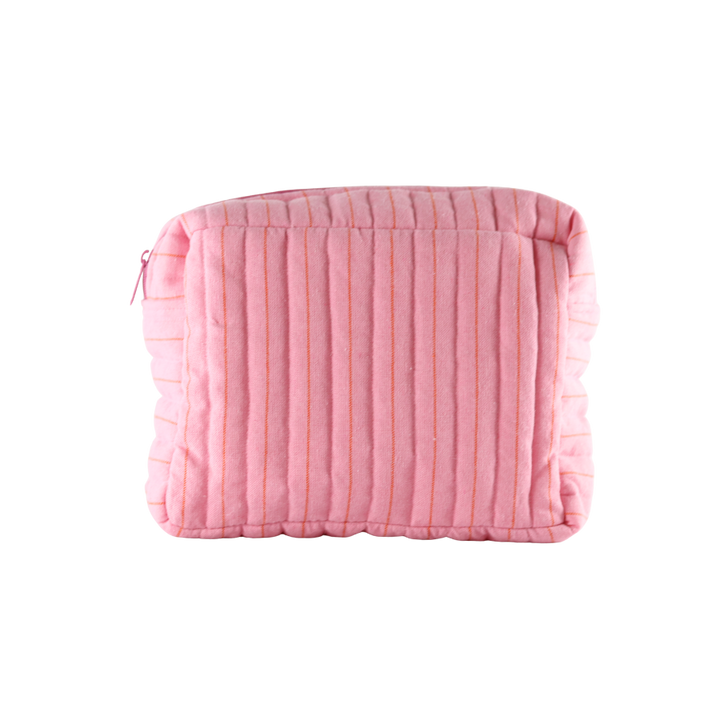 Toilettasker m Lyserød og Orange Stribe EASON  ( 27x10x20cm) Stor