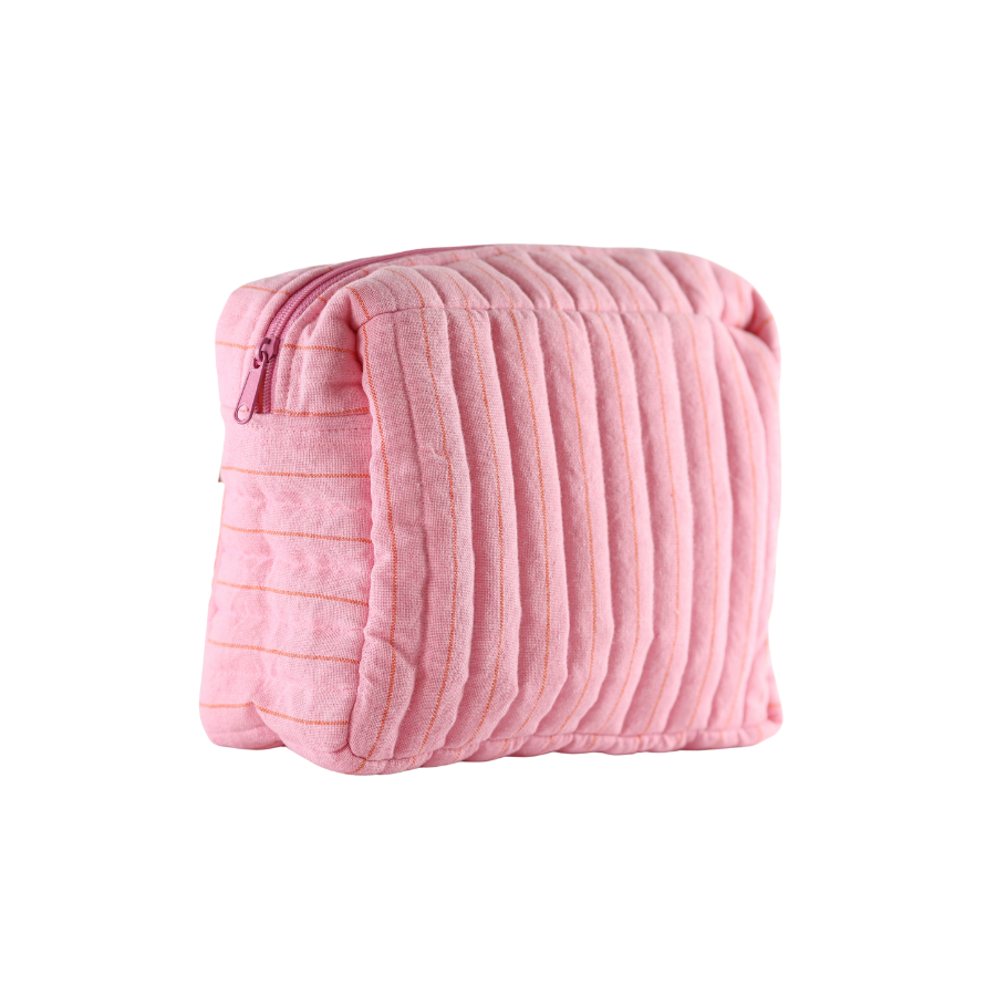 Toilettasker m Lyserød og Orange Stribe EASON  ( 27x10x20cm) Stor