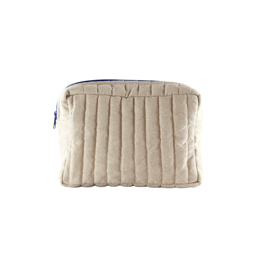 Toilettasker m Beige og Camel  Stribe EASON  ( 27x10x20cm) Stor