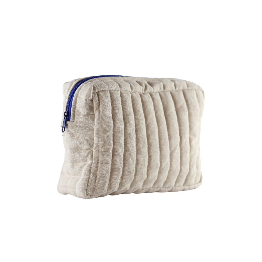 Toilettasker m Beige og Camel  Stribe EASON  ( 27x10x20cm) Stor