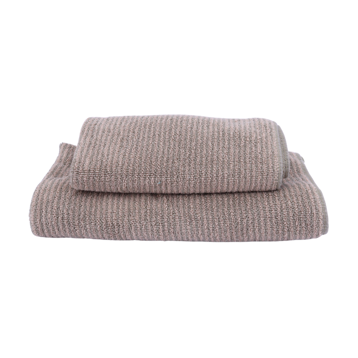 Badehåndklæde m Stribe CAMRON (70x140cm) Grøn/Beige