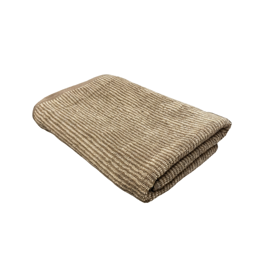 Badehåndklæde m Stribe CAMRON (70x140cm) Brun/Beige