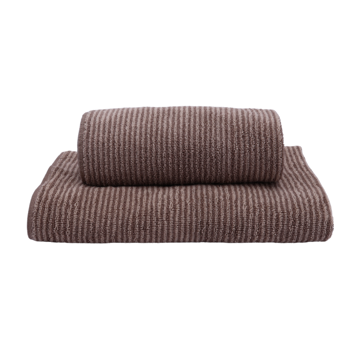 Badehåndklæde CAMRON Strib Brun/Beige 70x140cm