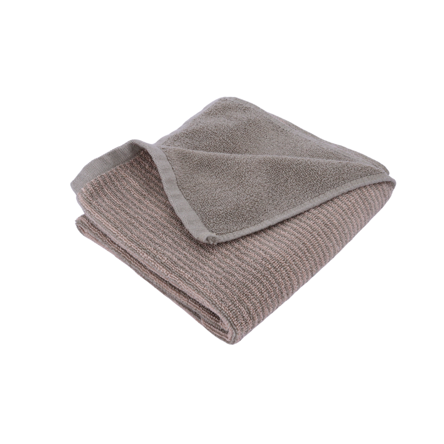 Håndklæde m  Stribe CAMRON (50x100cm)Grøn/Beige