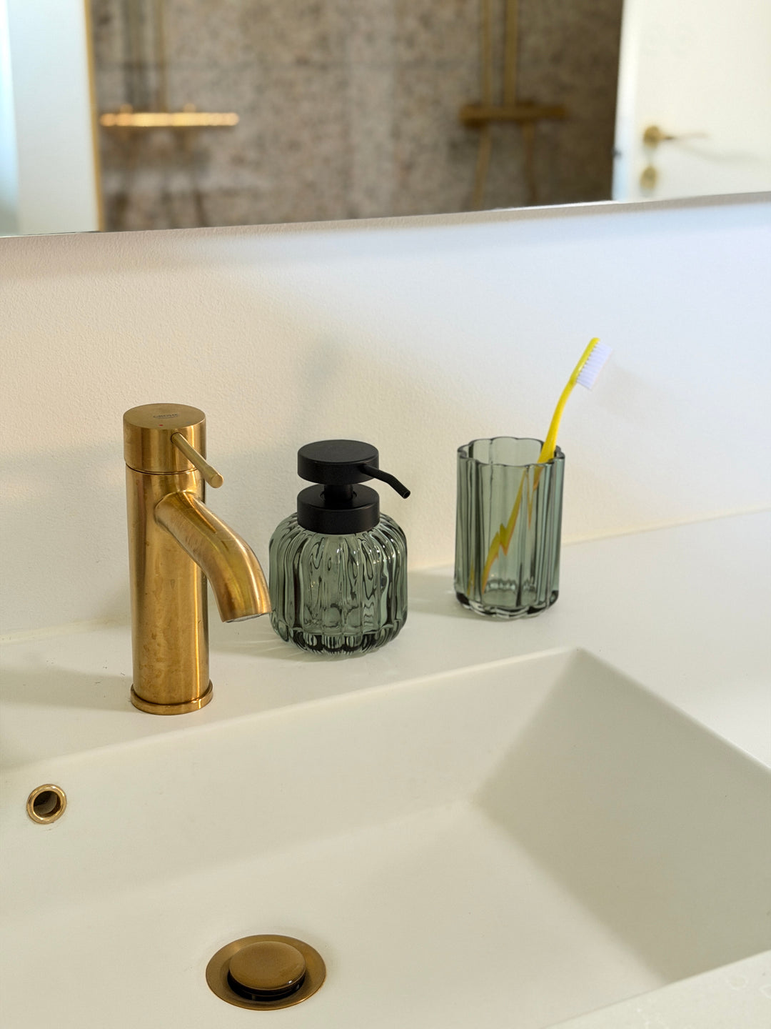Sæbedispenser Glas Grøn/Sort