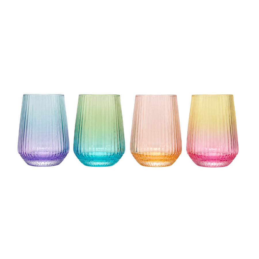 4 stk. Vandglas Tofarvet (400ml)