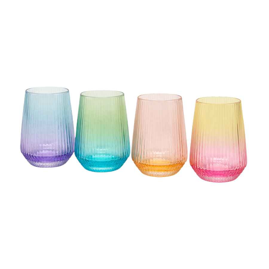 4 stk. Vandglas Tofarvet (400ml)