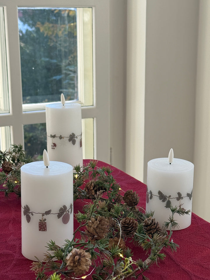 LED Vokslys 3 stk. Juleguirlande m. Fjernbetjening