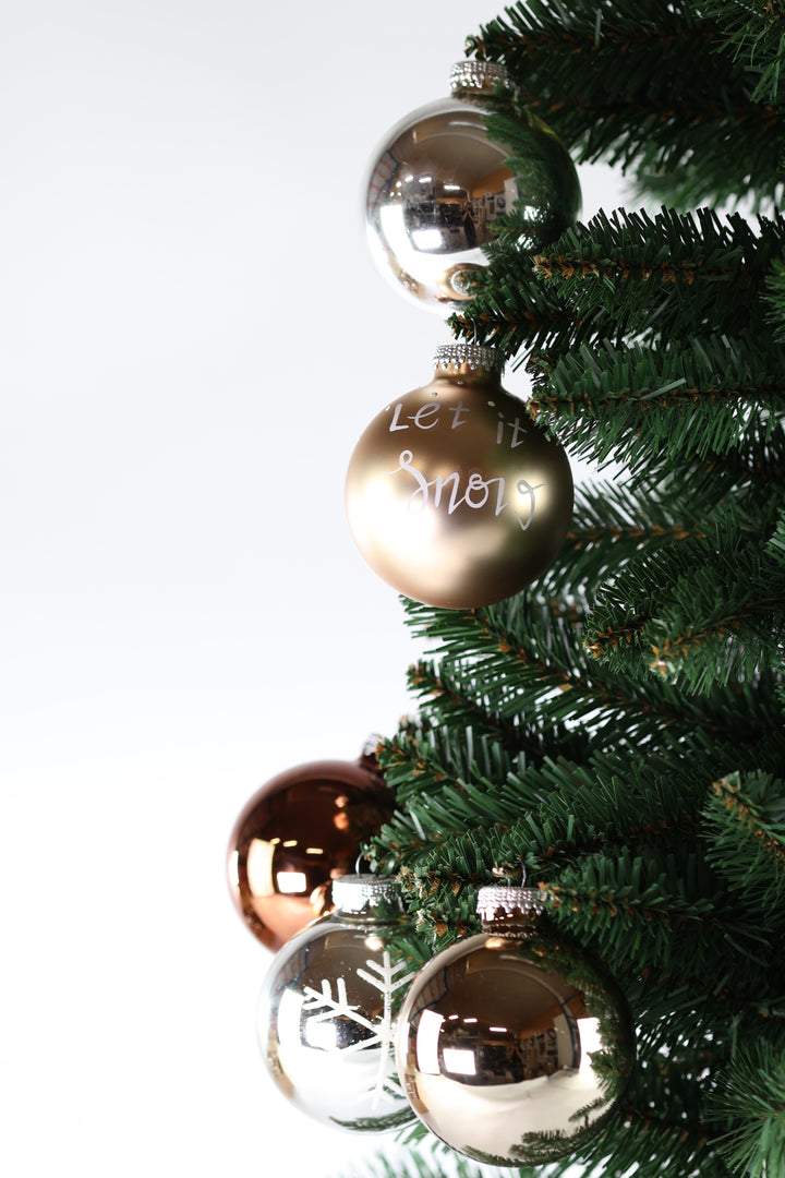 2 Kasser Julekugler i Glas (Ø7cm) (Ø5cm)