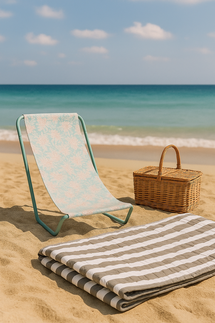 Strandstol m. Blomster print FON (94x53x57 cm)