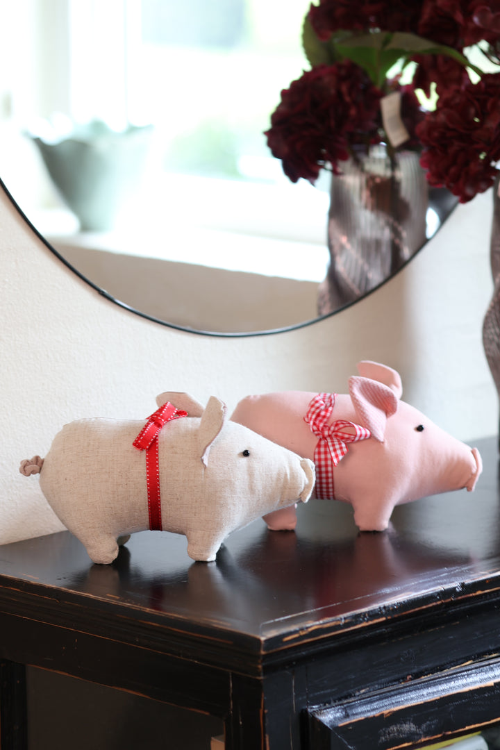 Julegris m. Sløjfe Sand (23 x 13 x 12cm)