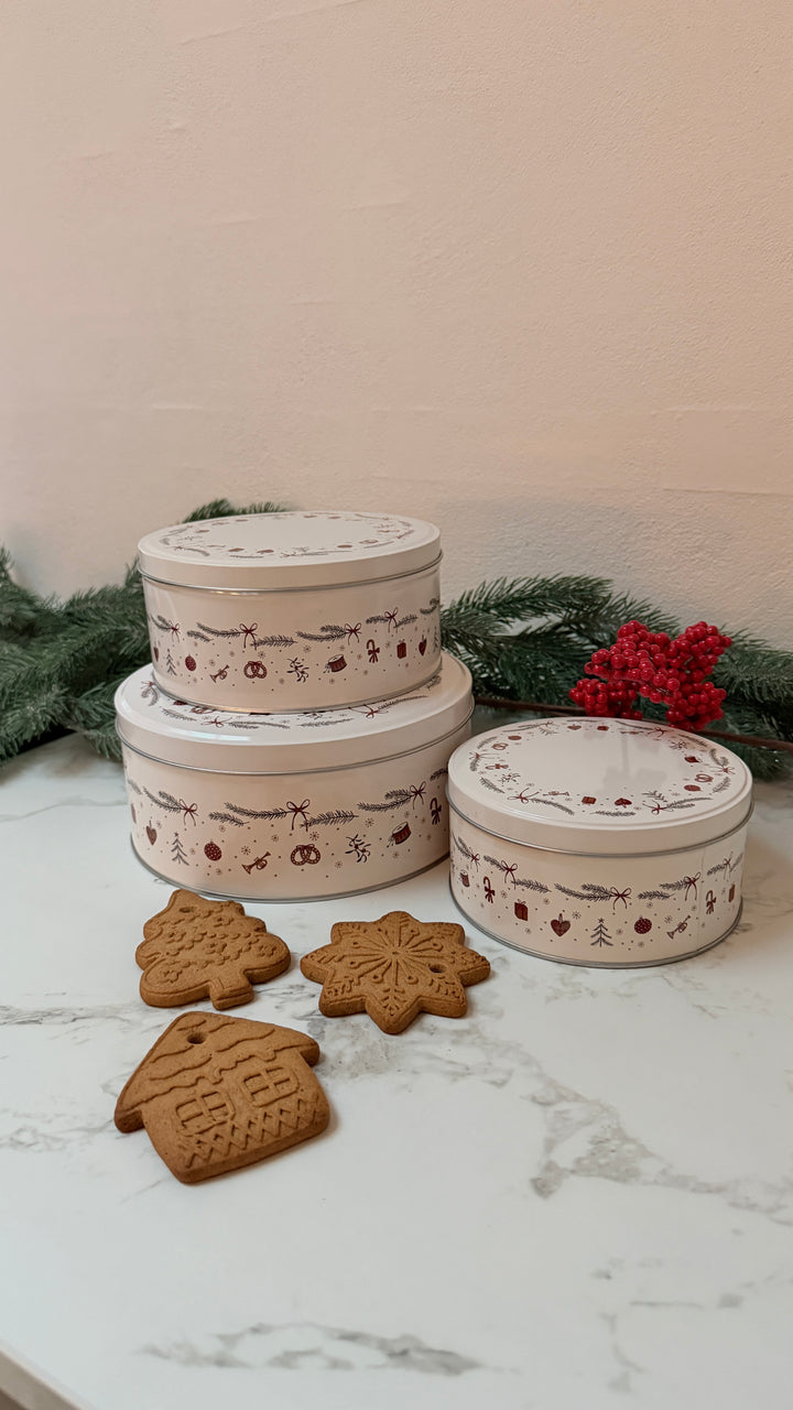 Kagedåse Juledesign Sæt 3 stk.