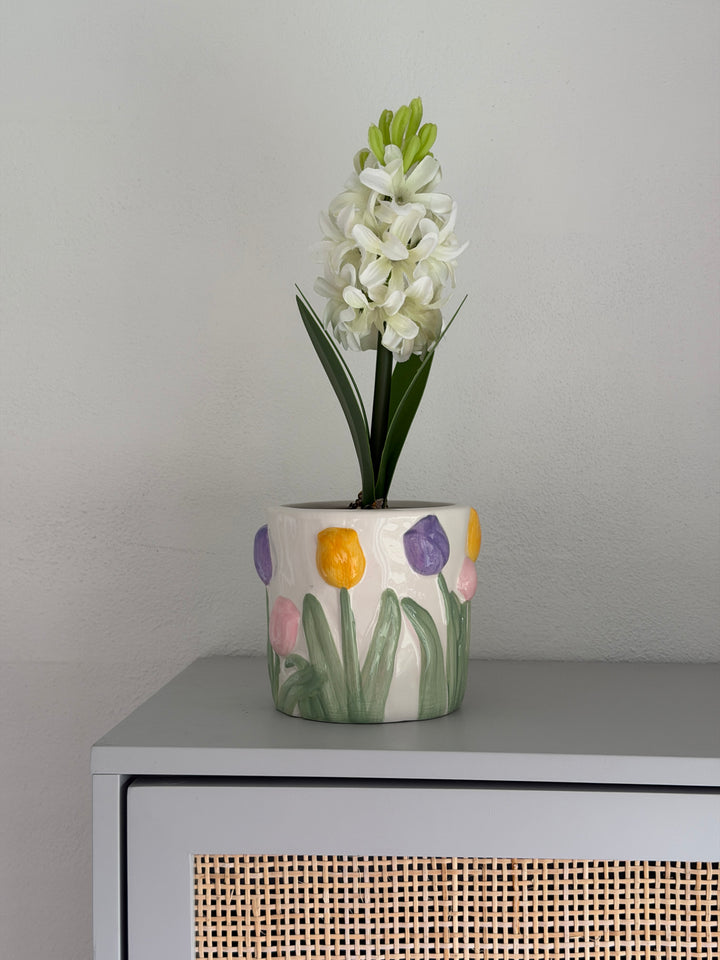 Hyacint i potte (28,5cm) Hvid