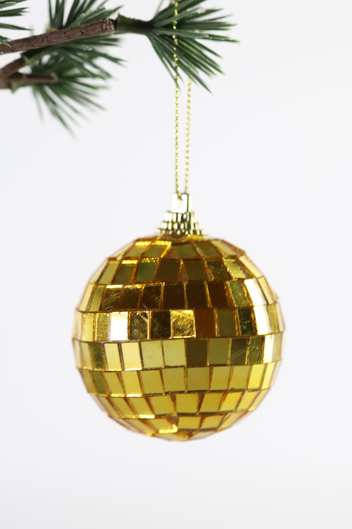 6 stk. Diskokugler til Ophæng Guld (6cm)