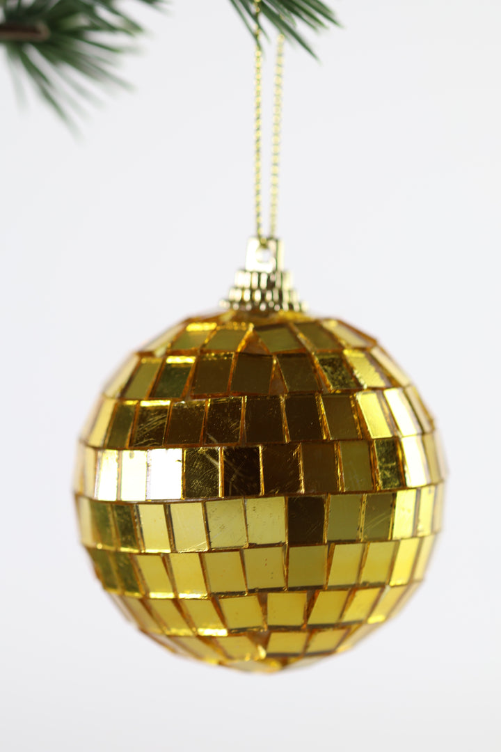 6 stk. Diskokugler til Ophæng Guld (6cm)