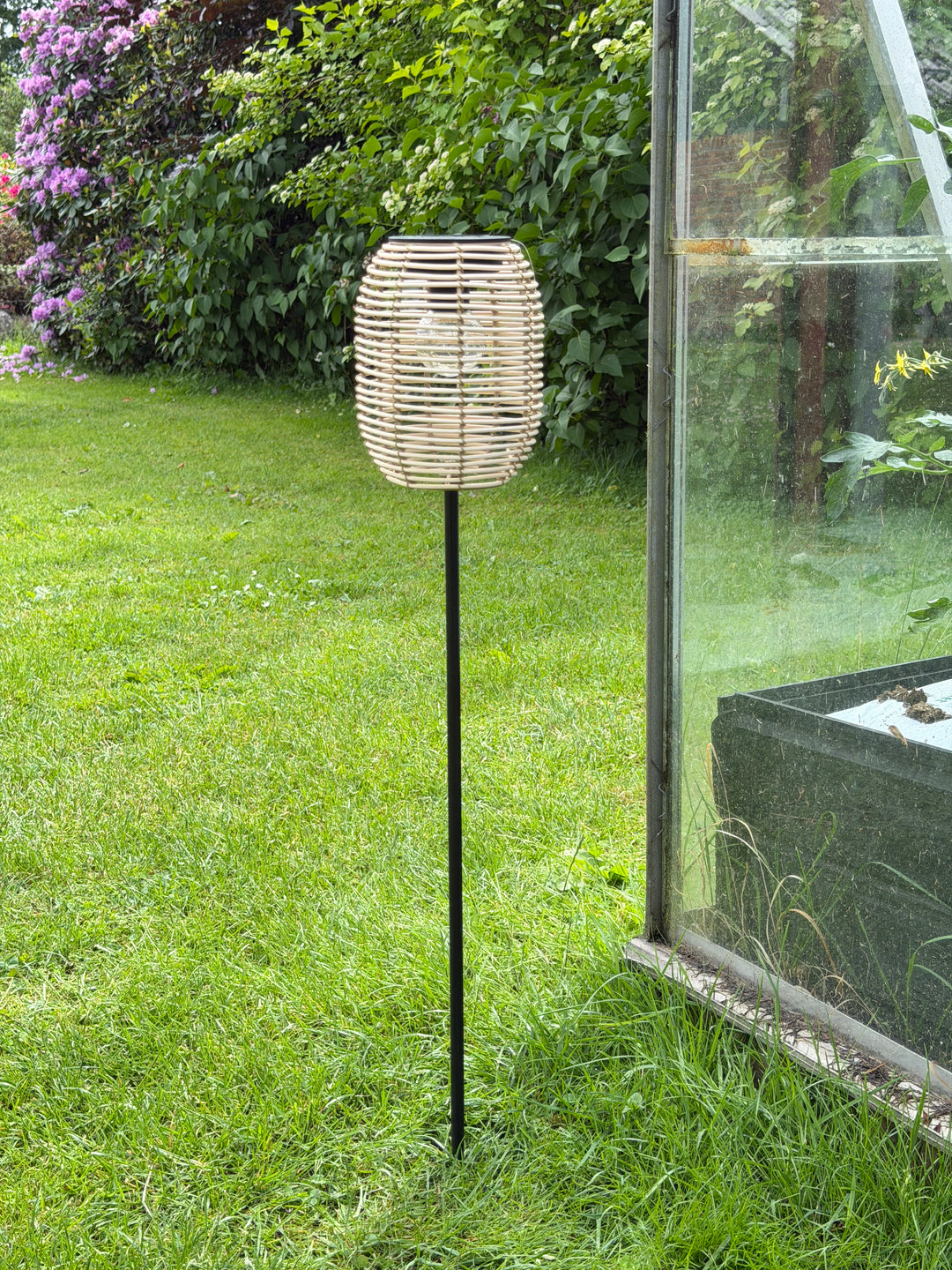 Solcelle Lanterne på Spyd Natur (Ø13x17/80cm)