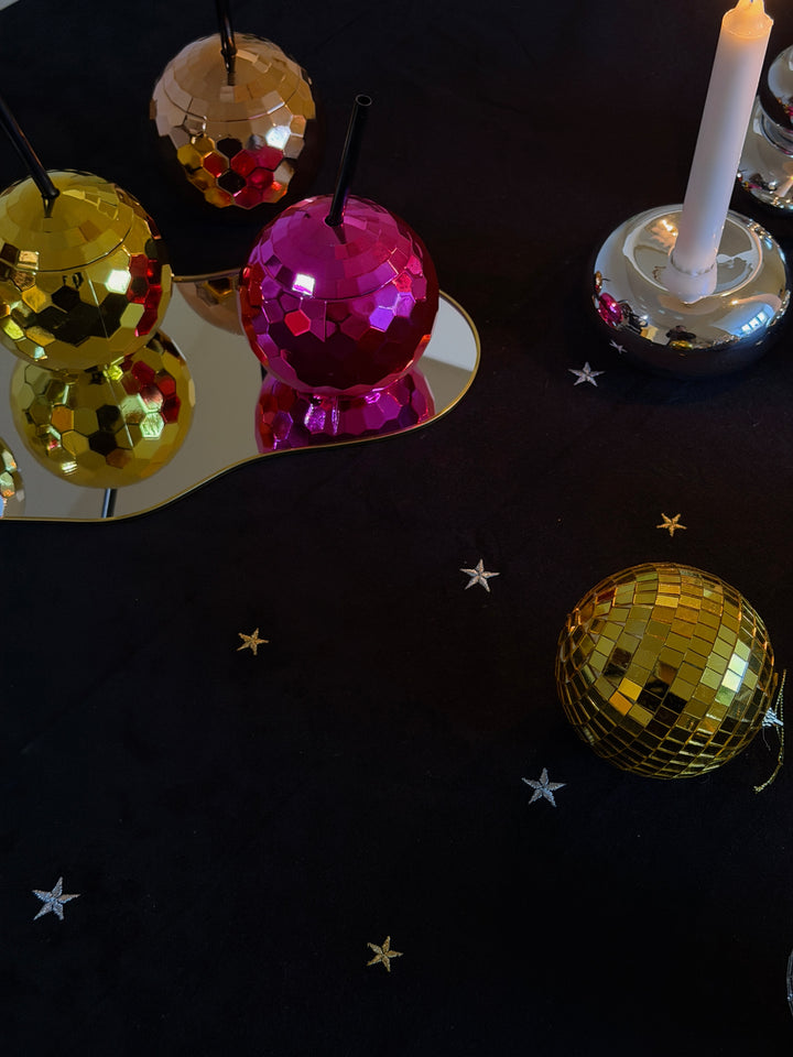 Nytårsdug m. Stjerne i Sølv og Guld (140x270cm)