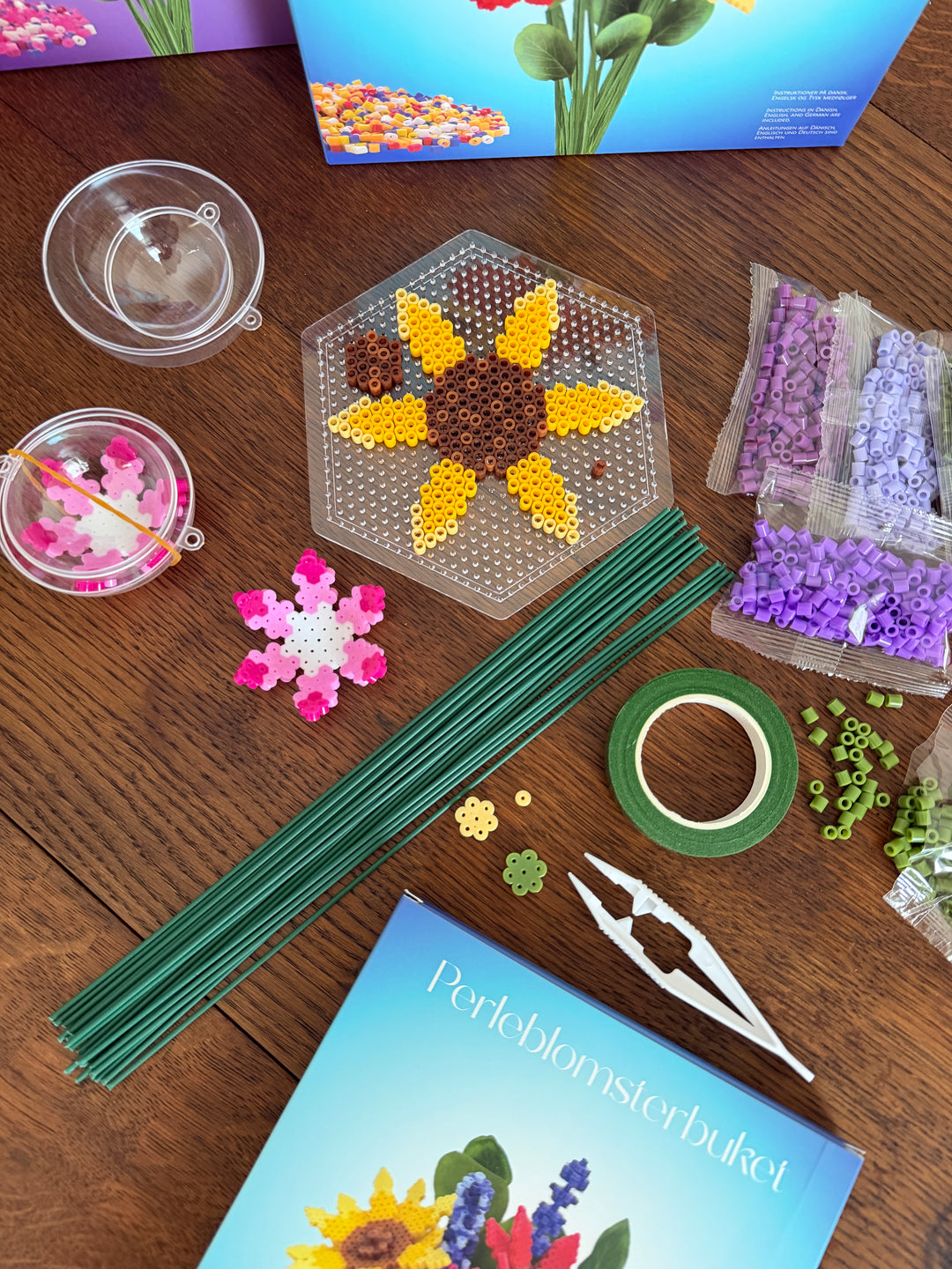 Solsikke Perleblomst Buket m. 16 Blomster