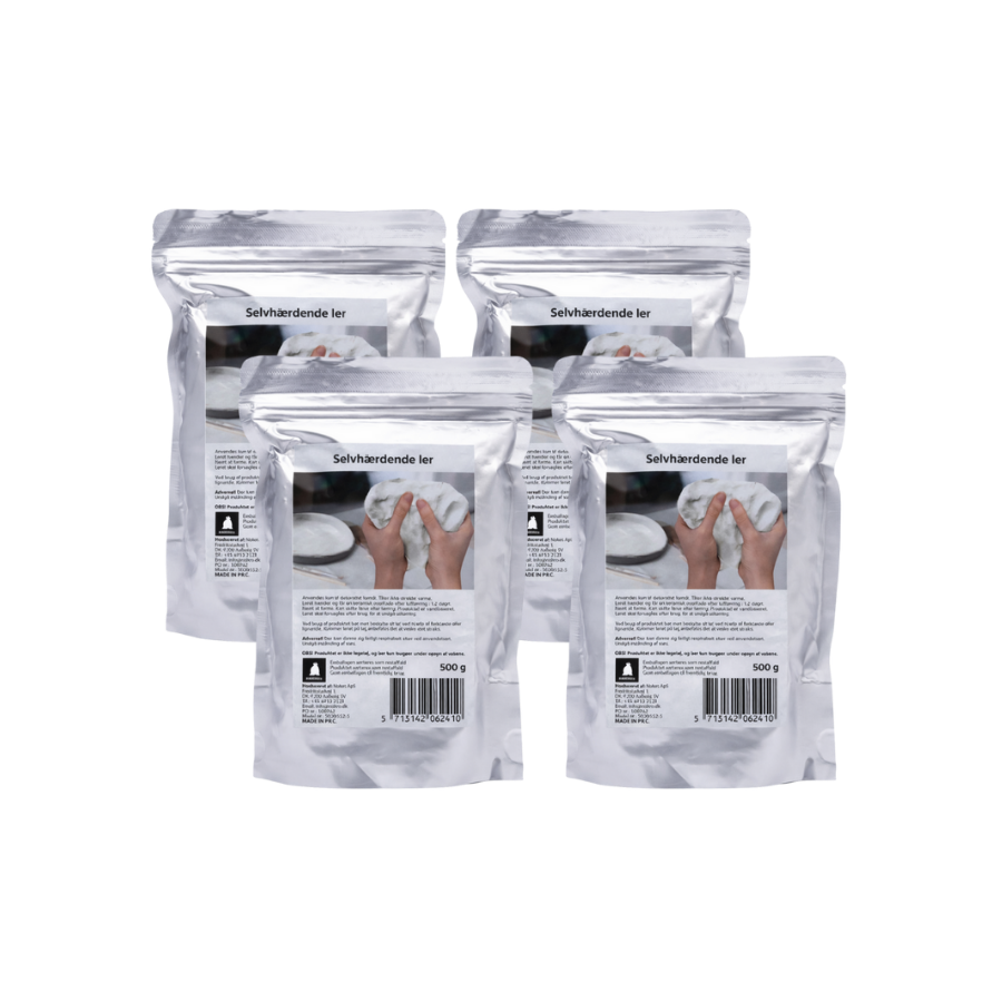 4 stk. Selvhærdende Ler (500g)