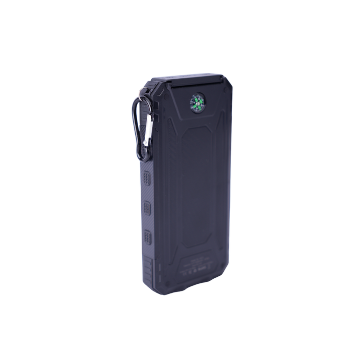 Solar Powerbank 10.000 mah, m. Lommelygte og Kompas