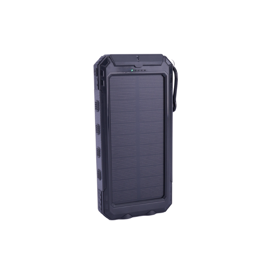 Solar Powerbank 10.000 mah, m. Lommelygte og Kompas