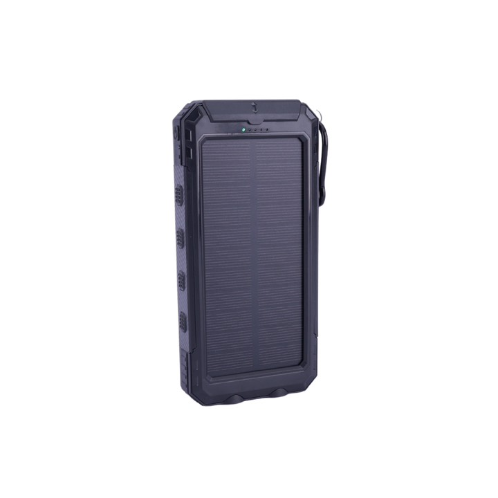 Solar Powerbank 10.000 mah, m. Lommelygte og Kompas