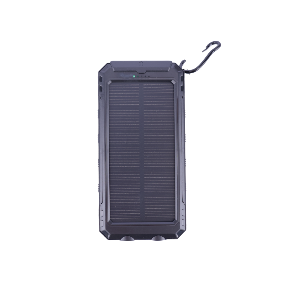 Solar Powerbank 10.000 mah, m. Lommelygte og Kompas