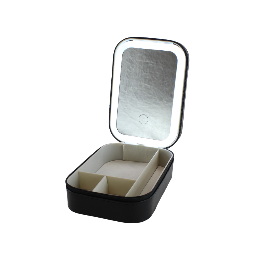 BARBRA Beauty Box m LED Spejl ( 16,5x11,5x5xcm) Sort
Genopladelig Batteri